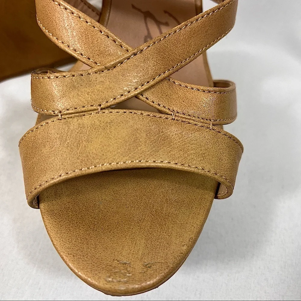 American Rag Arielle platform strappy slingback wedge faux leather Sz 7M